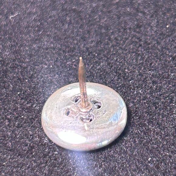 Vintage Button Design Tie Tack Pin – Silver Tone Men’s Accessory - Picture 11 of 16